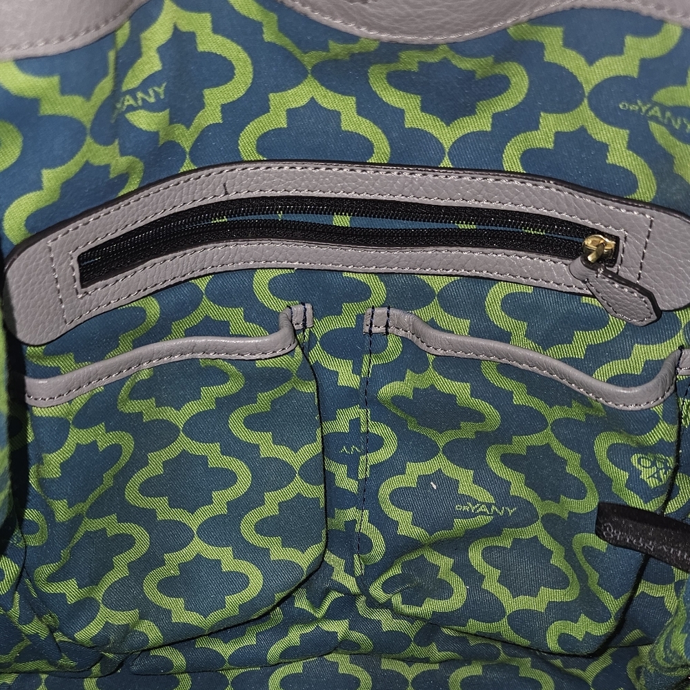 Oryany Gray Pebbled Leather Bucket Satchel Crossbody | Whipstitch Detail | EUC - Picture 10 of 12